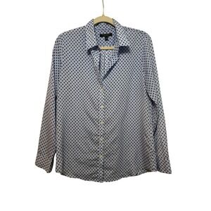 Banana Republic Dillon Shirt Blue Floral Print Button Up Long Sleeve Women M